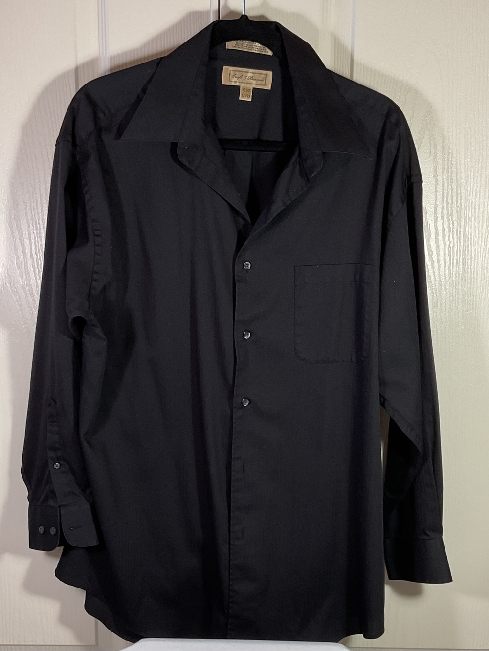 Croft & Barrow Men's Black Dress Shirt with Chest Pocket